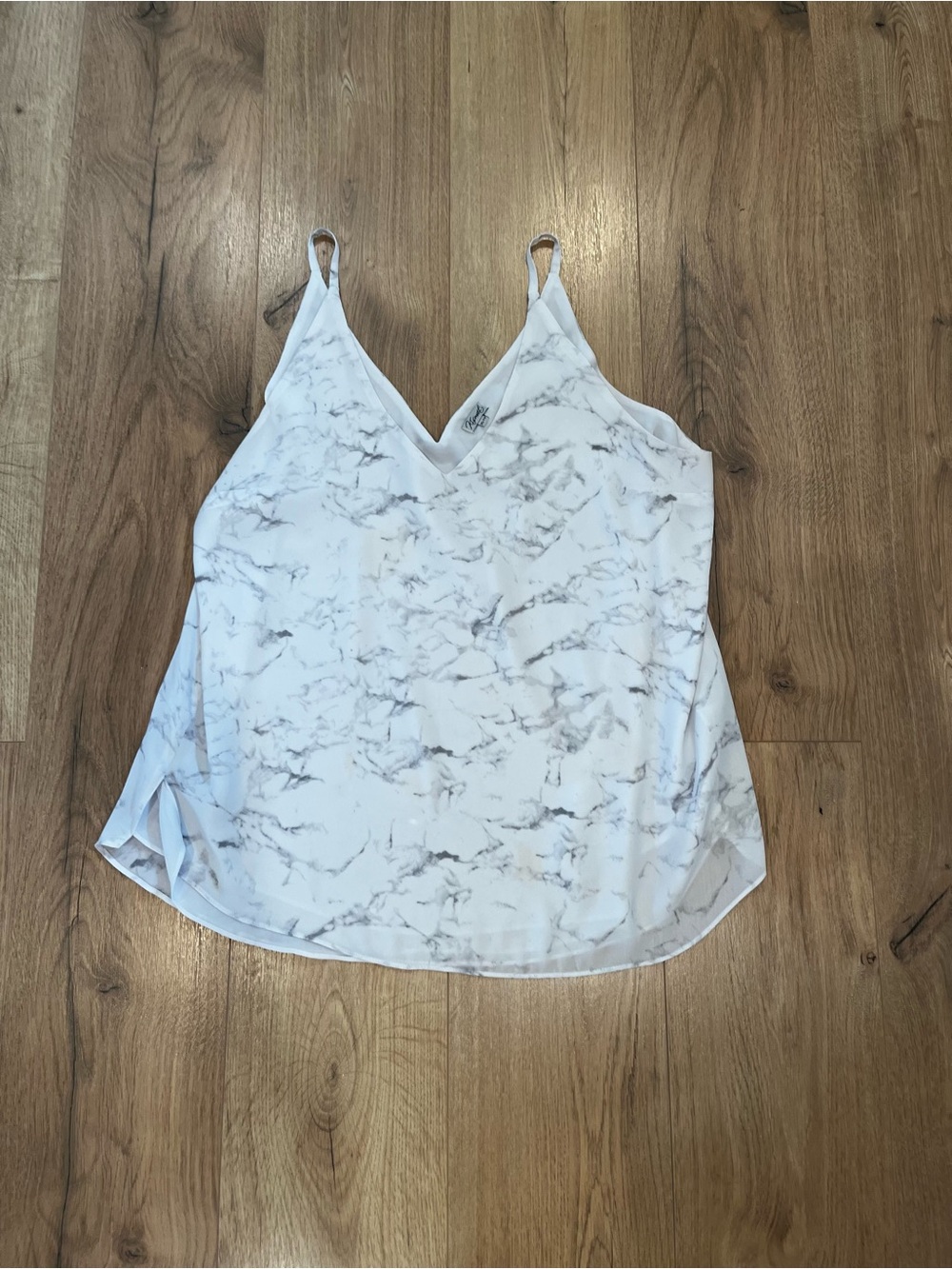 Kismet White Marble-Effect V-Neck Cami
